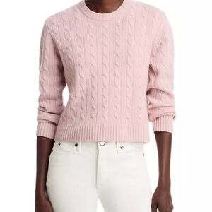 Leset Zoe Cable Knit Wool Cashmere Blend Sweater Fisherman Chunky Coquette Lux